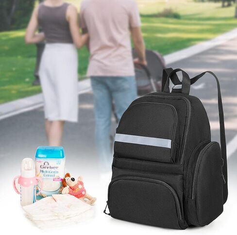 حقيبة تنظيم لعربة الأطفال متوافقة مع حقيبة ظهر لحفاضات الأطفال ومقعد السيارة للأطفال من دونا، جناحين على الجانبين وحزام كتف قابل للفصل، أسود in Kuwait