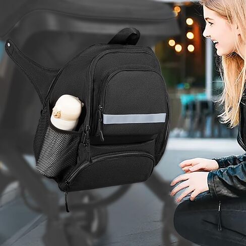 حقيبة تنظيم لعربة الأطفال متوافقة مع حقيبة ظهر لحفاضات الأطفال ومقعد السيارة للأطفال من دونا، جناحين على الجانبين وحزام كتف قابل للفصل، أسود in Kuwait