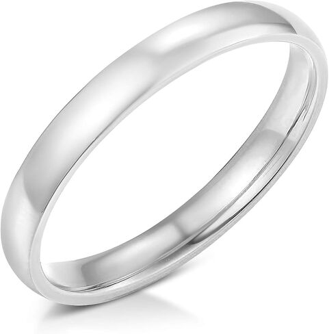 14k Solid Yellow OR White Gold 3mm Plain Comfort Fit Wedding Band in Saudi Arabia