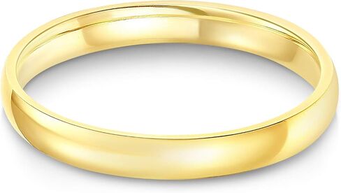 14k Solid Yellow OR White Gold 3mm Plain Comfort Fit Wedding Band in Saudi Arabia