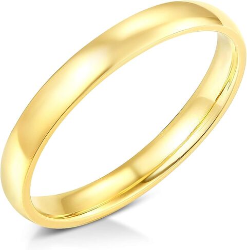 14k Solid Yellow OR White Gold 3mm Plain Comfort Fit Wedding Band in Saudi Arabia