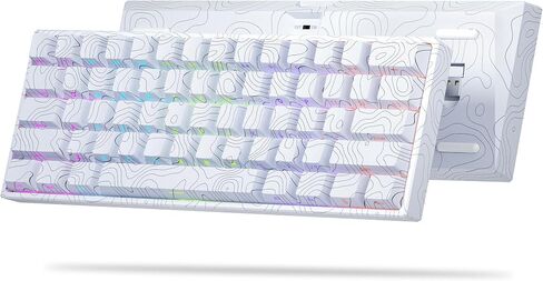 60% Percent Keyboard, Topographic Theme Keyboard, XVX M61 Pro Bluetooth/2.4GHz/USB-C Wireless Mechanical Gaming Keyboard, Hot Swappable Keyboard, Pre-lubed Switch Custom Keyboard RGB for Mac/Win in Saudi Arabia