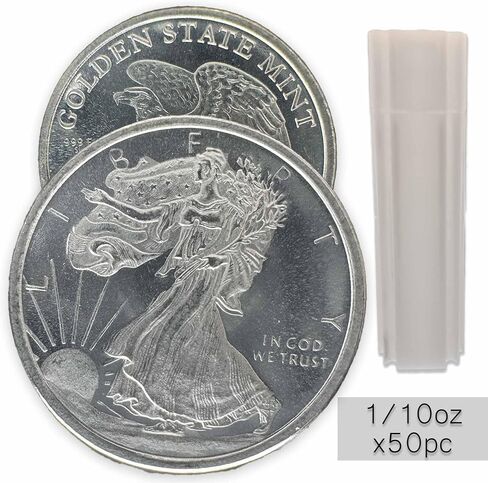 أنبوب من 50 × 1/10 جولات فضية جزئية من Walking Liberty in Kuwait