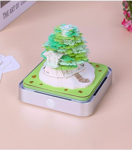 Time Piece Calendar,Desk Calendar With Lights, 2024 DIY Calendar 3D Memo Pad Paper Art Sakura Tree,School Year Calendar for Teacher,Monthly Calendar Gift Desktop Decoration (Pink) in Saudi Arabia
