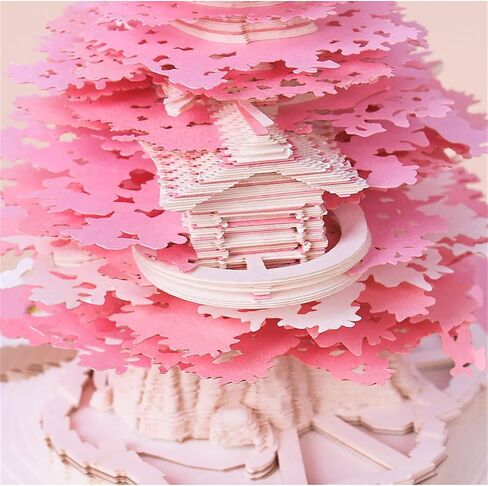 Time Piece Calendar,Desk Calendar With Lights, 2024 DIY Calendar 3D Memo Pad Paper Art Sakura Tree,School Year Calendar for Teacher,Monthly Calendar Gift Desktop Decoration (Pink) in Saudi Arabia