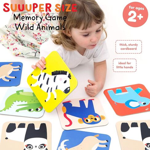 Banana Panda Suuuper Size Memory Game - Wild Animals - Classic Toddler Game includes 24 Extra-Large Cards - Play Matching Games, Use as Flashcards, for little kids ages 2-4 years in Saudi Arabia
