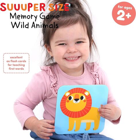 Banana Panda Suuuper Size Memory Game - Wild Animals - Classic Toddler Game includes 24 Extra-Large Cards - Play Matching Games, Use as Flashcards, for little kids ages 2-4 years in Saudi Arabia