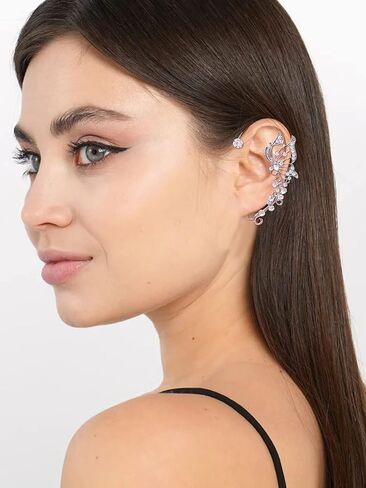 Ear Cuff Earrings for Women No Piercing Earrings for Women Trendy Earrings for Women 2024 Rhinestone Cuff Earrings Fake Earrings for Girls in Saudi Arabia