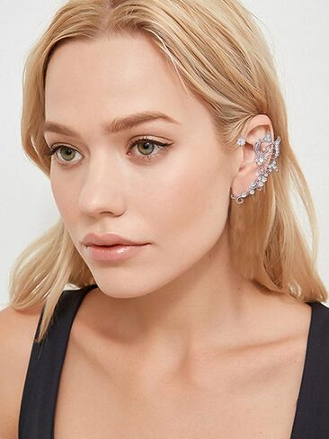 Ear Cuff Earrings for Women No Piercing Earrings for Women Trendy Earrings for Women 2024 Rhinestone Cuff Earrings Fake Earrings for Girls in Saudi Arabia