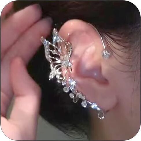 Ear Cuff Earrings for Women No Piercing Earrings for Women Trendy Earrings for Women 2024 Rhinestone Cuff Earrings Fake Earrings for Girls in Saudi Arabia