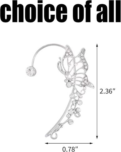 Ear Cuff Earrings for Women No Piercing Earrings for Women Trendy Earrings for Women 2024 Rhinestone Cuff Earrings Fake Earrings for Girls in Saudi Arabia