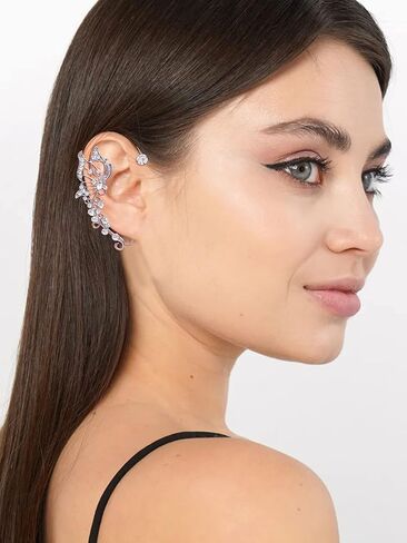 Ear Cuff Earrings for Women No Piercing Earrings for Women Trendy Earrings for Women 2024 Rhinestone Cuff Earrings Fake Earrings for Girls in Saudi Arabia