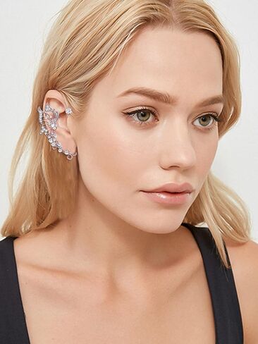 Ear Cuff Earrings for Women No Piercing Earrings for Women Trendy Earrings for Women 2024 Rhinestone Cuff Earrings Fake Earrings for Girls in Saudi Arabia