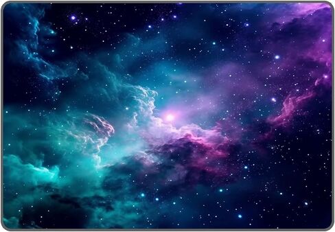 سجادة منطقة جالاكسي باللون الأزرق الداكن للفضاء الخارجي مقاس 47 بوصة × 31 بوصة لغرفة نوم الأطفال وغرفة المعيشة وسجاد رمي السماء المرصعة بالنجوم اللامعة، 2.6 بوصة × 3.9 بوصة in Kuwait