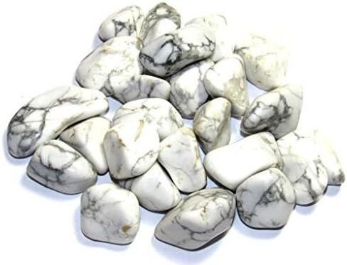 Crystal Collection: Tumbled White Howlite, Includes Velvet Bag - Large 1" Pieces (1/2 Pound) in Saudi Arabia