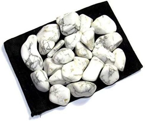Crystal Collection: Tumbled White Howlite, Includes Velvet Bag - Large 1" Pieces (1/2 Pound) in Saudi Arabia