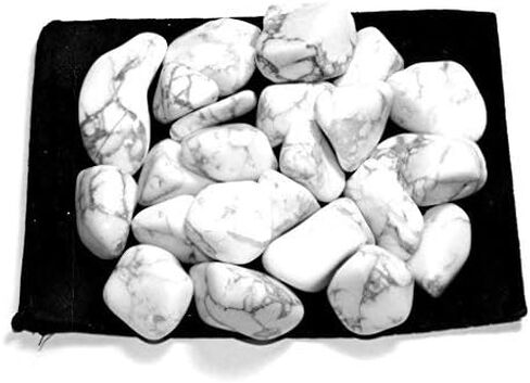 Crystal Collection: Tumbled White Howlite, Includes Velvet Bag - Large 1" Pieces (1/2 Pound) in Saudi Arabia