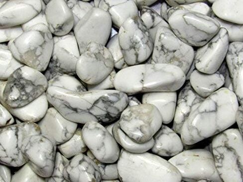 Crystal Collection: Tumbled White Howlite, Includes Velvet Bag - Large 1" Pieces (1/2 Pound) in Saudi Arabia