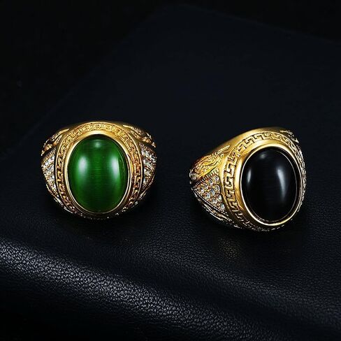 ICED OUT Black Oval Stone Ring for Men Stainless steel ring CZ diamond Ring for Men Iced Out Jewelry for Men rings for Christian Heavy Metal ring Party in Saudi Arabia