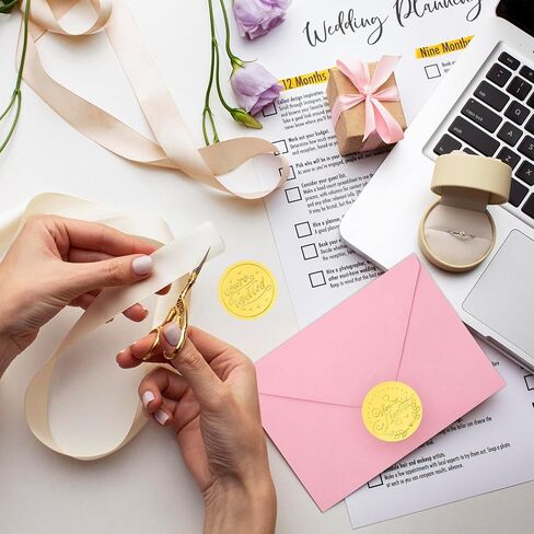 500Pcs Gold Embossed You're Invited Foil Seals for Wedding Invitation Stickers Wax Envelope Seals for Graduation Present Decoration in Saudi Arabia