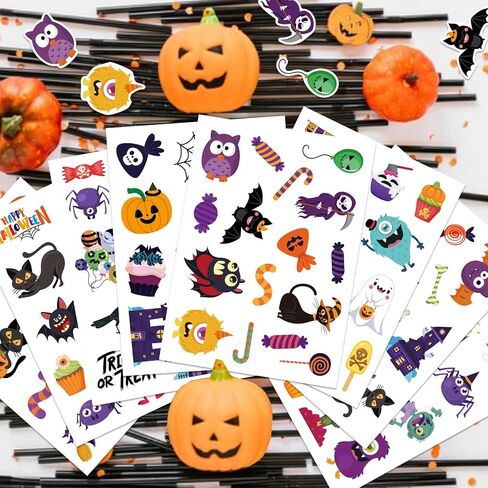 Halloween Stickers, (16 Sheets) Cute Ghost Bat Spider Vampire Stickers for Kids, Halloween Party Supplies for Cards/Scrapbooking/Envelopes/Gift/Home and Classroom Decor Stickers (Halloween) in Saudi Arabia