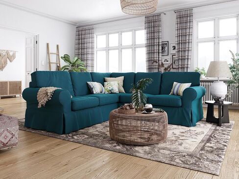 استبدال غطاء Ektorp 2 2 لغطاء أريكة IKEA Ektorp المقسم، غطاء Ektorp 2x2 المقسم، غطاء أريكة Ektorp فقط! (المحيط المظلم) in Kuwait