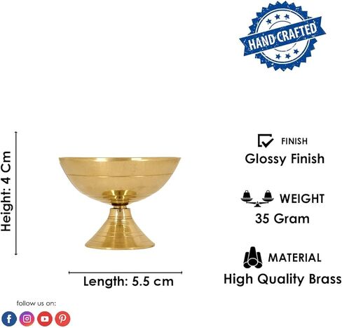 مجموعة Satvik مكونة من قطعتين من مصباح زيت الزينة المصنوع يدويًا من النحاس Pyali Diya Deepak Payali Deepam Kutthu Vilakku هدية الإرجاع الهندية لمنزل جديد in Kuwait