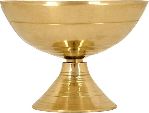 مجموعة Satvik مكونة من قطعتين من مصباح زيت الزينة المصنوع يدويًا من النحاس Pyali Diya Deepak Payali Deepam Kutthu Vilakku هدية الإرجاع الهندية لمنزل جديد in Kuwait