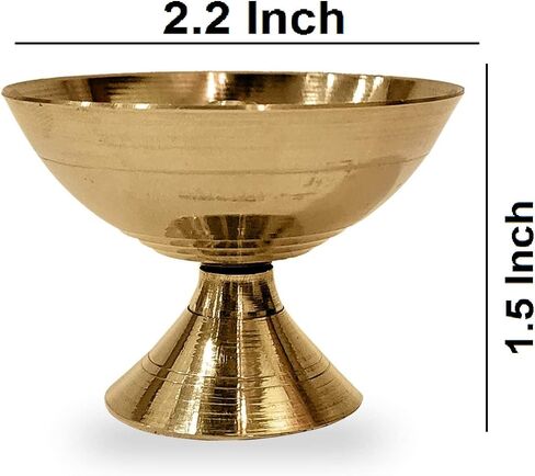 Satvik 2 Pc Set of Brass Handmade Pyali Diya Ornamental Oil Lamp Deepak Payali Deepam Kutthu Vilakku Indian Housewarming Return Gift Item in Saudi Arabia