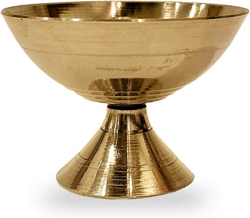 Satvik 2 Pc Set of Brass Handmade Pyali Diya Ornamental Oil Lamp Deepak Payali Deepam Kutthu Vilakku Indian Housewarming Return Gift Item in Saudi Arabia