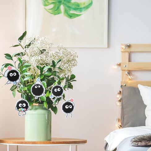 12Pcs Soot Sprites Car Air Fresheners, Cartoon Cute Car Hanging Incense Chips Decoration Trendy 6 Scents Aromatic Accessories Car Rearview Mirror Pendant Automotive Interior Decor in Kuwait