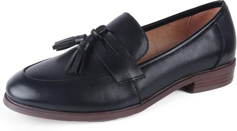 ADAMUMU Womens Loafers Business Casual Shoes for Women, Chunky Leather Loafers Women Office Shoes, Platform Lug Sole Loafers for Women Dressy in Saudi Arabia