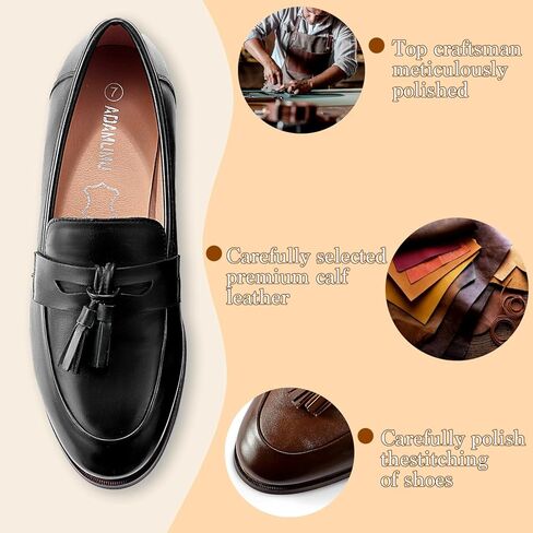 ADAMUMU Womens Loafers Business Casual Shoes for Women, Chunky Leather Loafers Women Office Shoes, Platform Lug Sole Loafers for Women Dressy in Saudi Arabia