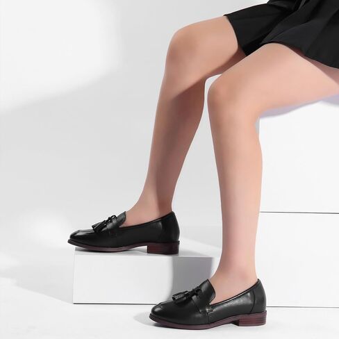 ADAMUMU Womens Loafers Business Casual Shoes for Women, Chunky Leather Loafers Women Office Shoes, Platform Lug Sole Loafers for Women Dressy in Saudi Arabia