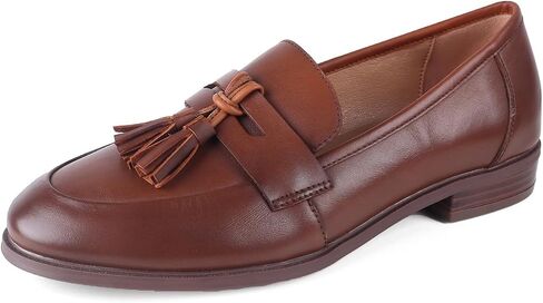 ADAMUMU Womens Loafers Business Casual Shoes for Women, Chunky Leather Loafers Women Office Shoes, Platform Lug Sole Loafers for Women Dressy in Saudi Arabia