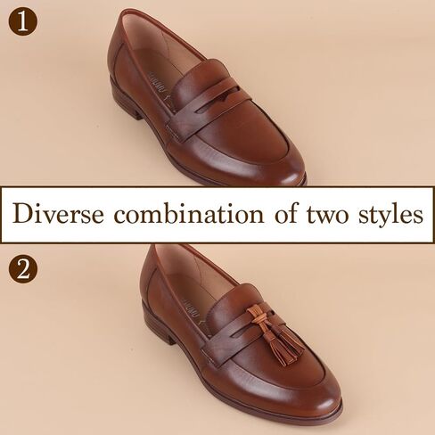 ADAMUMU Womens Loafers Business Casual Shoes for Women, Chunky Leather Loafers Women Office Shoes, Platform Lug Sole Loafers for Women Dressy in Saudi Arabia