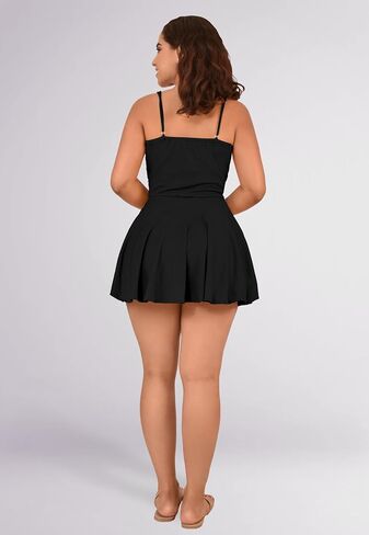 Jumper Dress Jumpsuit Skirt Short Women Casual, Black Flower in Saudi Arabia