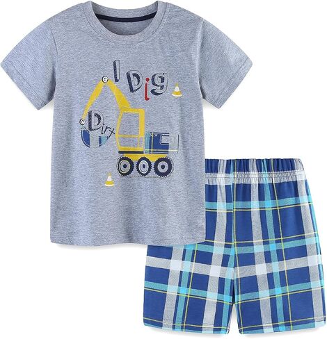 Toddler Boy Clothing Cotton Short Sleeve T Shirt and Short Playwear Outfit Size 2-7T in Saudi Arabia