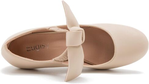 المرأة Bowknot ماري جين كعب منخفض هريرة مضخات مغلق اصبع القدم مطاطا فستان بحزام مكتب العمل الزفاف أحذية الحفلات in Kuwait