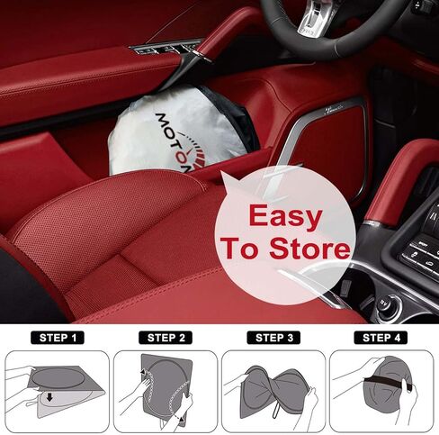 Windshield Sun Shade - Custom for Toyo-ta Tacoma 2016 2017 2018 2019 2020 2021 2022 2023 [4 Layers Nano Coating] with Storage Pouch Durable Material Foldable Car Sun Visor for UV Rays in Kuwait