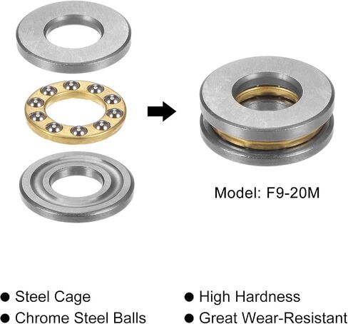 uxcell F6-14M Thrust Ball Bearing 6mm x 14mm x 5mm Brass with Washers ABEC3 4pcs in Saudi Arabia