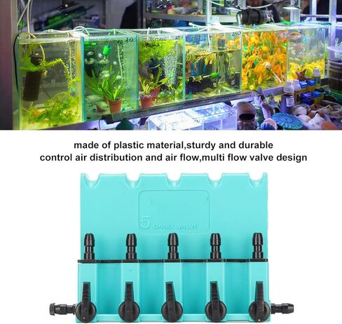 Aquarium Air Flow Control Valve, 5 Way Aquarium Air Check Flow Control Swtich Valve Fish Tank Splitter Pump Accessories for Fish Tank Pond in Saudi Arabia