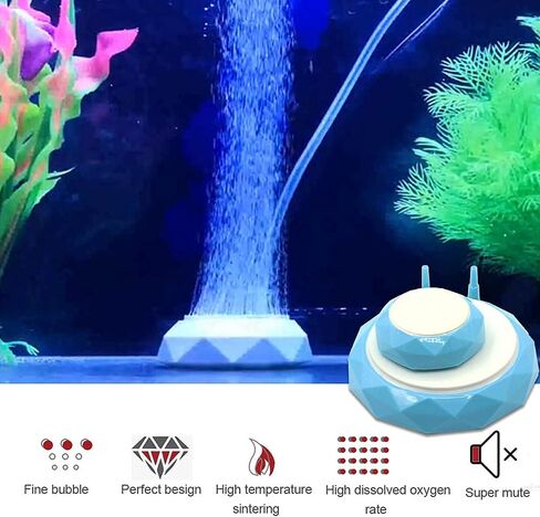 Aquarium Air Stones Disc Bubble Diffuser for Fish Tank Pump and Hydroponics Air Pump Small Bubbles Blue in Saudi Arabia
