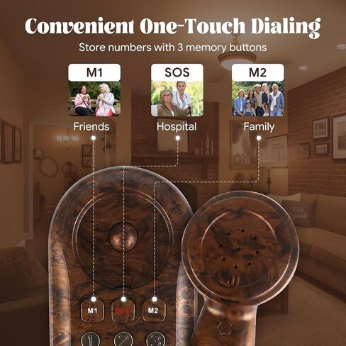 Landline Phones for Home Retro Corded Telephone, No AC Power Required, 3 SpeedDial Keys, Volume Adjustable, Ringer Optional, Wall Mount Vintage Telephone for House School in Saudi Arabia