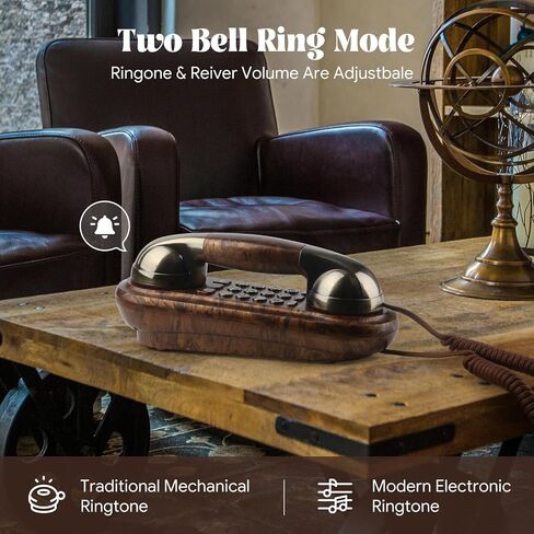 Landline Phones for Home Retro Corded Telephone, No AC Power Required, 3 SpeedDial Keys, Volume Adjustable, Ringer Optional, Wall Mount Vintage Telephone for House School in Saudi Arabia