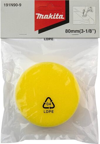Makita 191N90-9 3" Hook and Loop Foam Polishing Pad, Yellow in Saudi Arabia