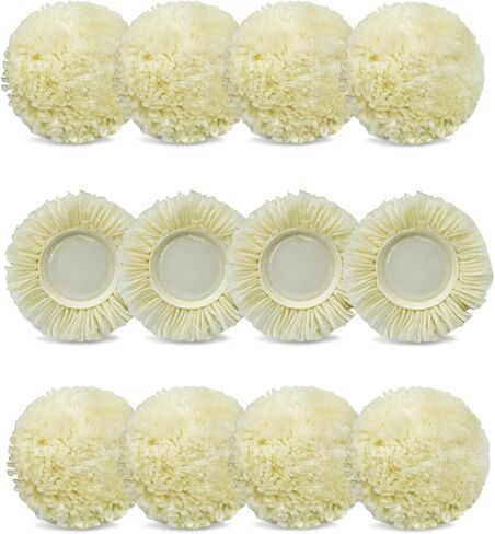 Wool Hook and Loop Buffing Pad Kit 3 Inch 12 Pcs, Wool Polishing Pad Fit for Cutting Polishing Scratch Repair of Floor Glass Vehicles Ships in Saudi Arabia