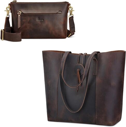 S-ZONE Genuine Leather Tote Bag and Crossbody Bags for Womens Trendy in Saudi Arabia