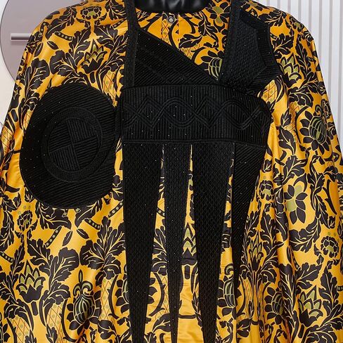 HD ملابس رجالي أفريقي التطريز Agbada بوبو قفطان قميص حريمي وسراويل مجموعة Dashiki 3 قطع وتتسابق in Kuwait