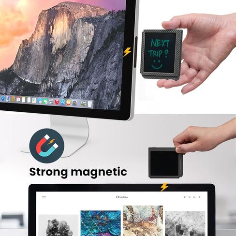 Magnetic Digital Sticky Notes for Monitors&Fridge, Monitor Side&top Panel Sticky Note Alternative for Home and Office (Bright White) in Kuwait